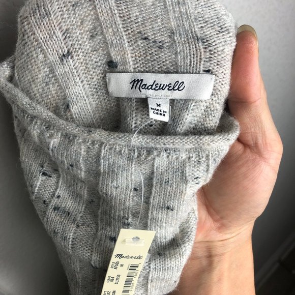 Madewell Gray Donegal Evercrest Turtleneck Sweater in Coziest Yarn Size Medium - Picture 5 of 6